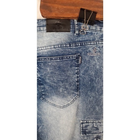 Rocawear Blue Blast Jeans Y2k Size 44/32 Skinny Baggy Dark Light Wash Hip-hop - Picture 6 of 7